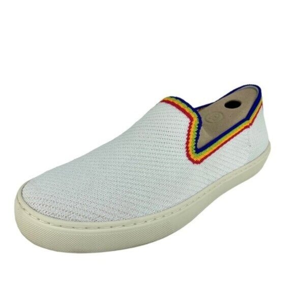 Rothys Rainbow Limited Edition Loafer in White - Picture 2 of 8